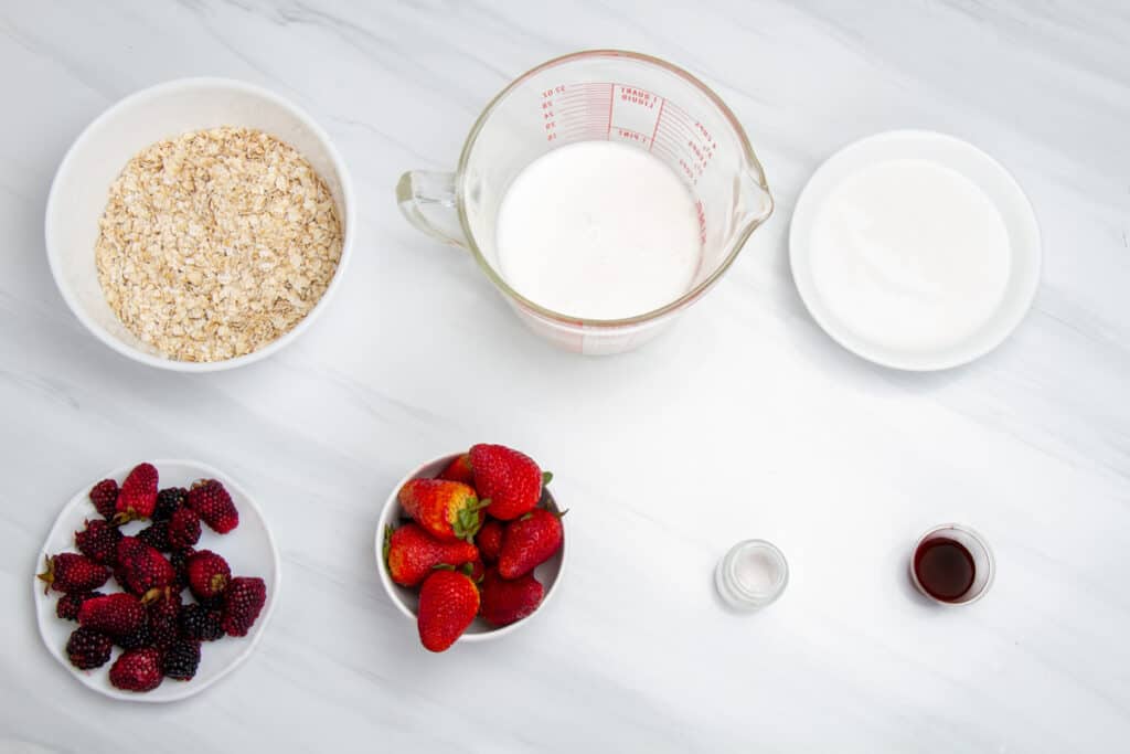 ingredients for blended overnight oats