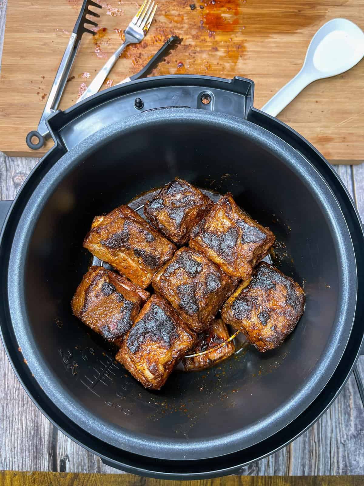 seared beef ribs in the instant pot