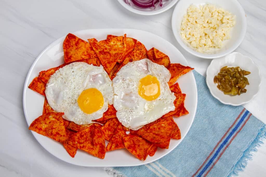plate of chilaquiles rojos