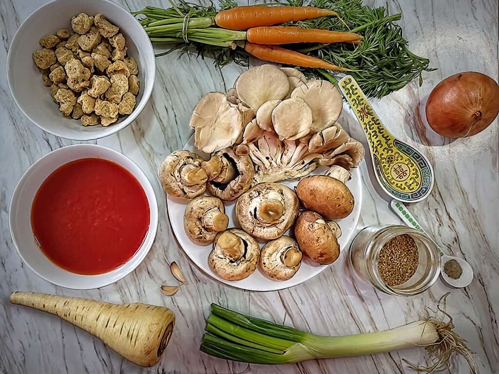 ingredients for mushroom stew