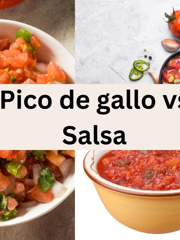 pico de gallo in bowl next to salsa in bowl