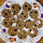 Vegan oatmeal cookies on white plate