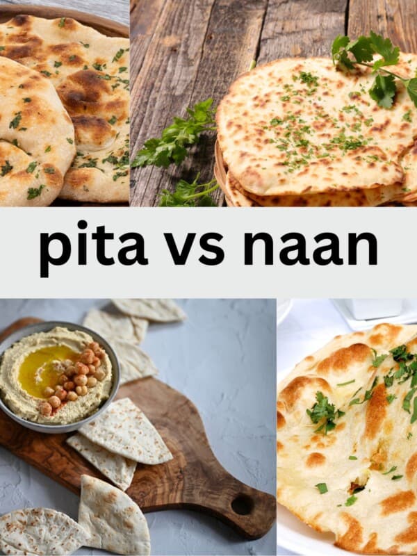 Pita next to naan
