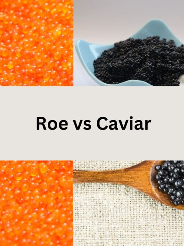 caviar on spoon next to orange roe