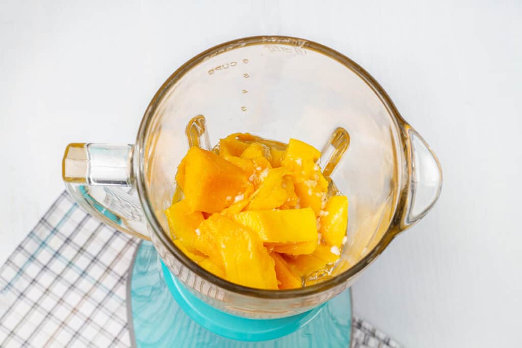 mango in clear jar