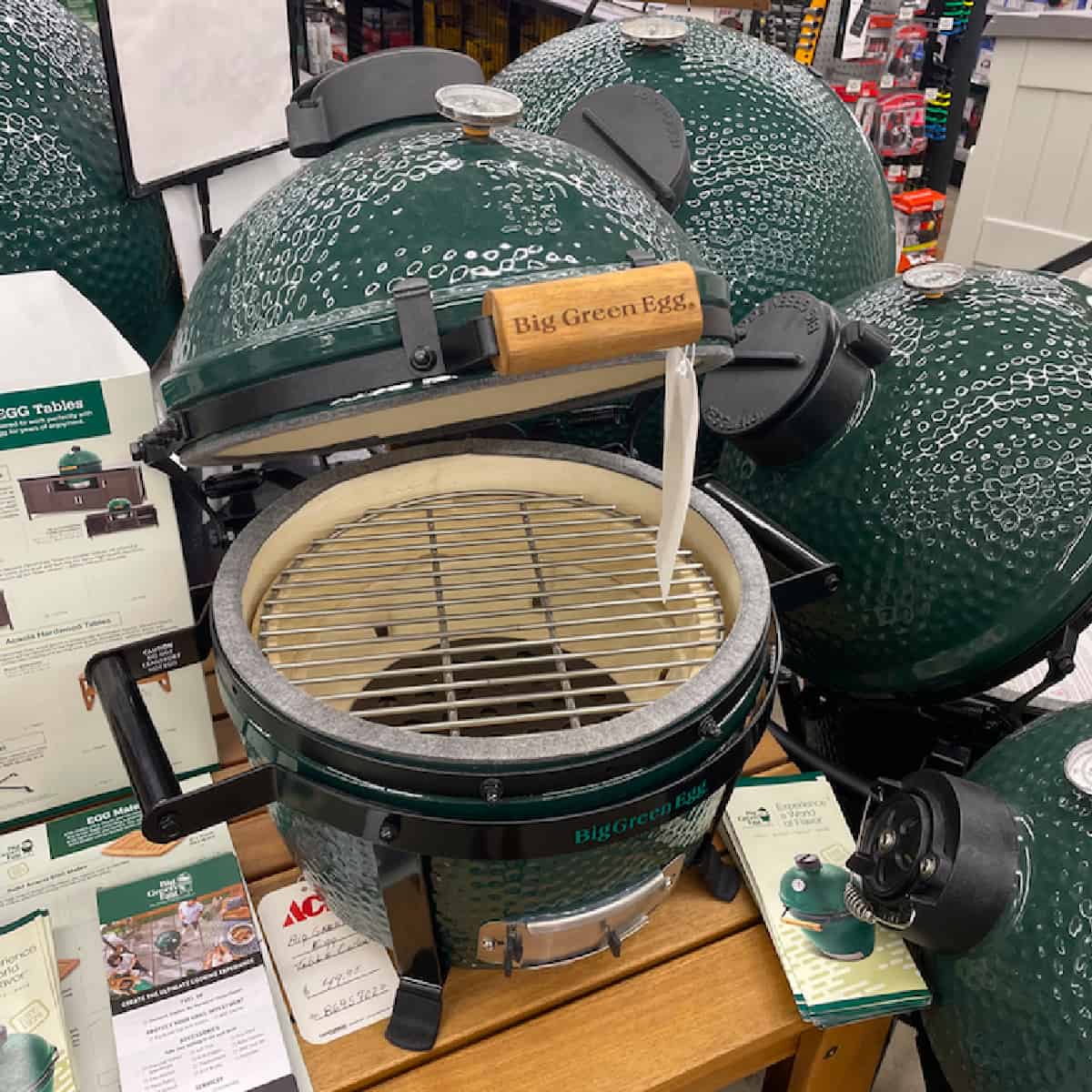 big green egg minimax on showroom floor