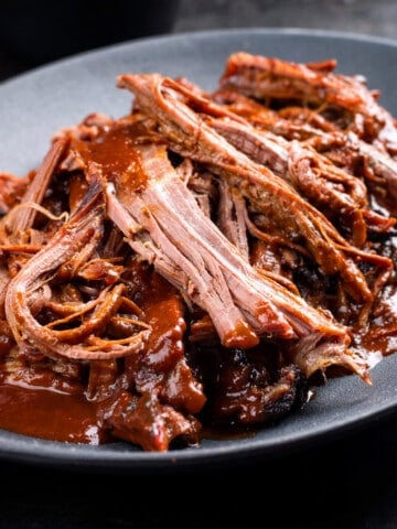 shredded beef on a plate