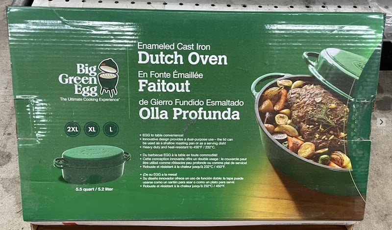 big green egg dutch oven in package
