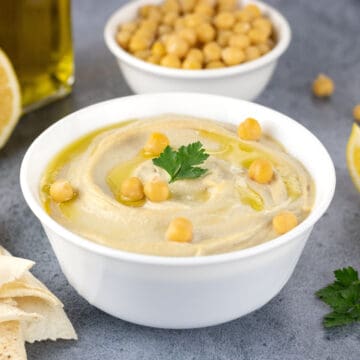 Classic chickpea hummus in a bowl