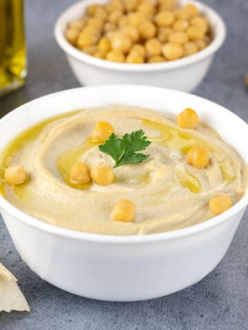 Classic chickpea hummus in a bowl