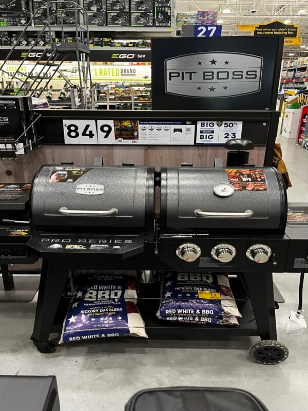 pit boss smoker on showroom floor