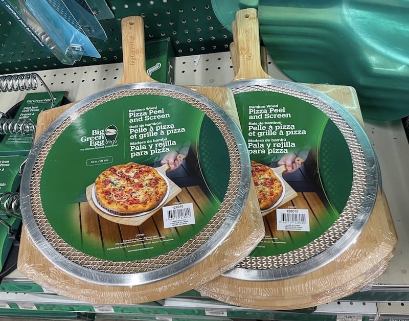 big green egg pizza peel and screen in package