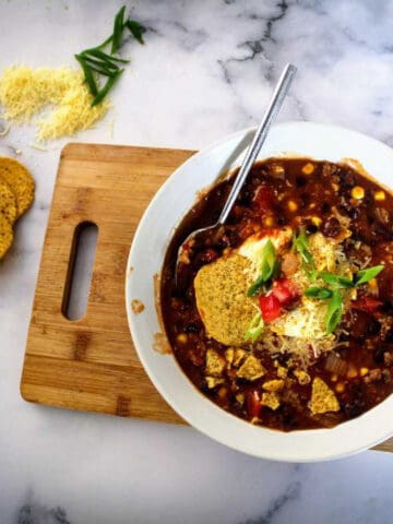 beyond meat taco soup in bowl