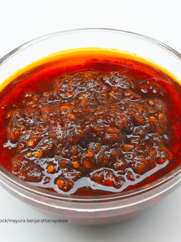 chili paste in clear bowl
