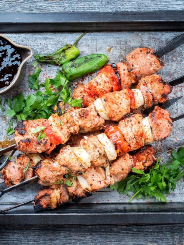 pork souvlaki skewers