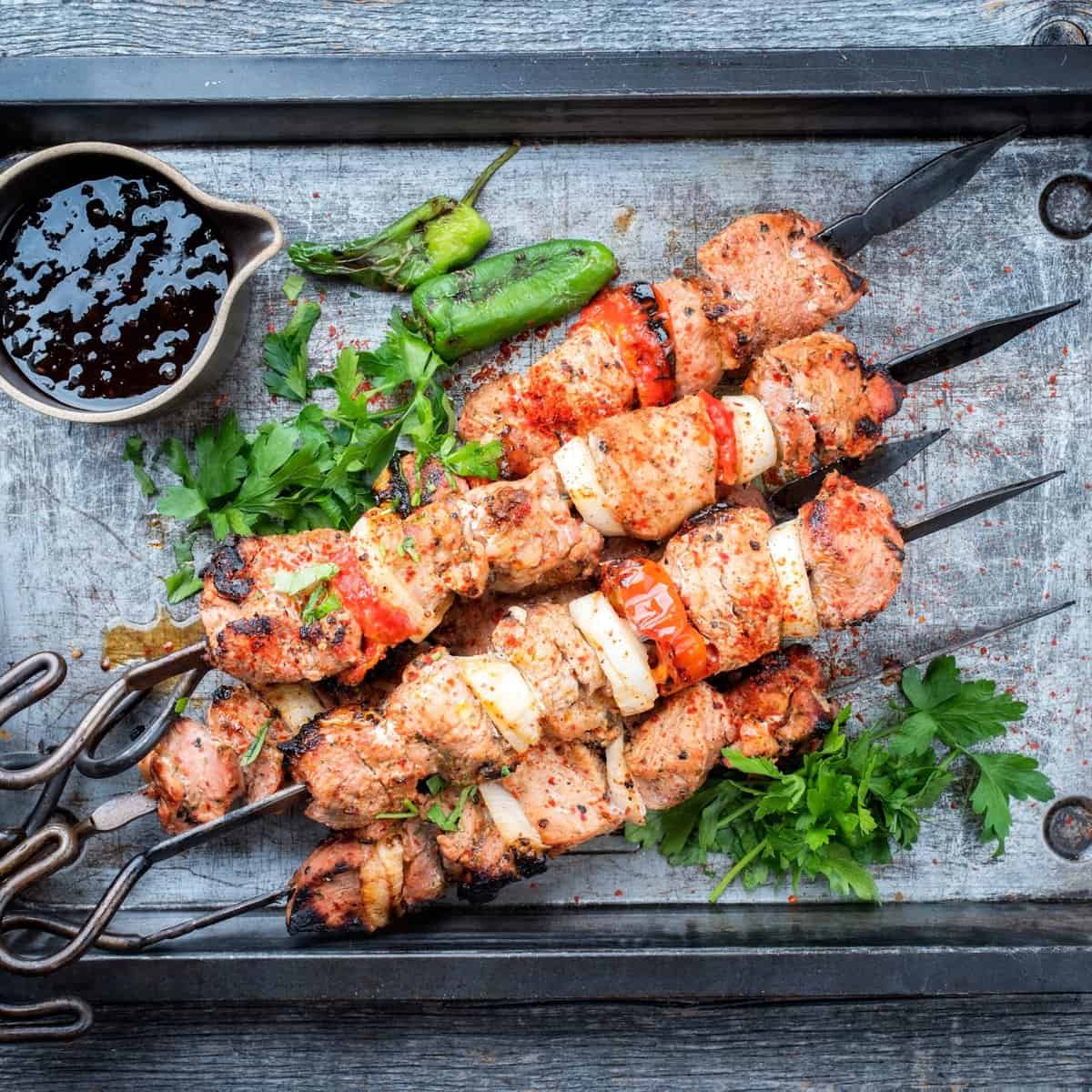 pork souvlaki skewers