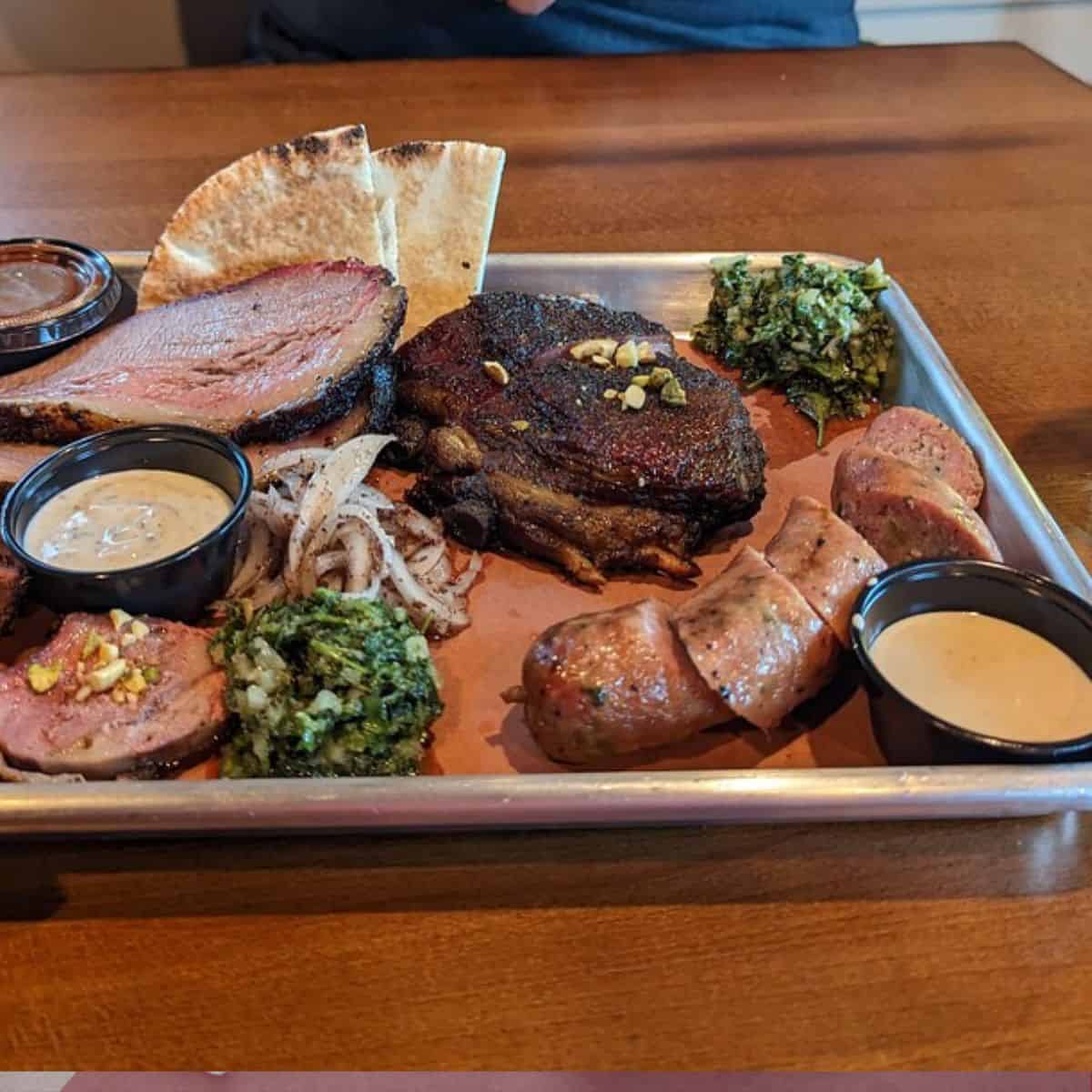 BBQ plate from KG's BBQ in Austin Texas