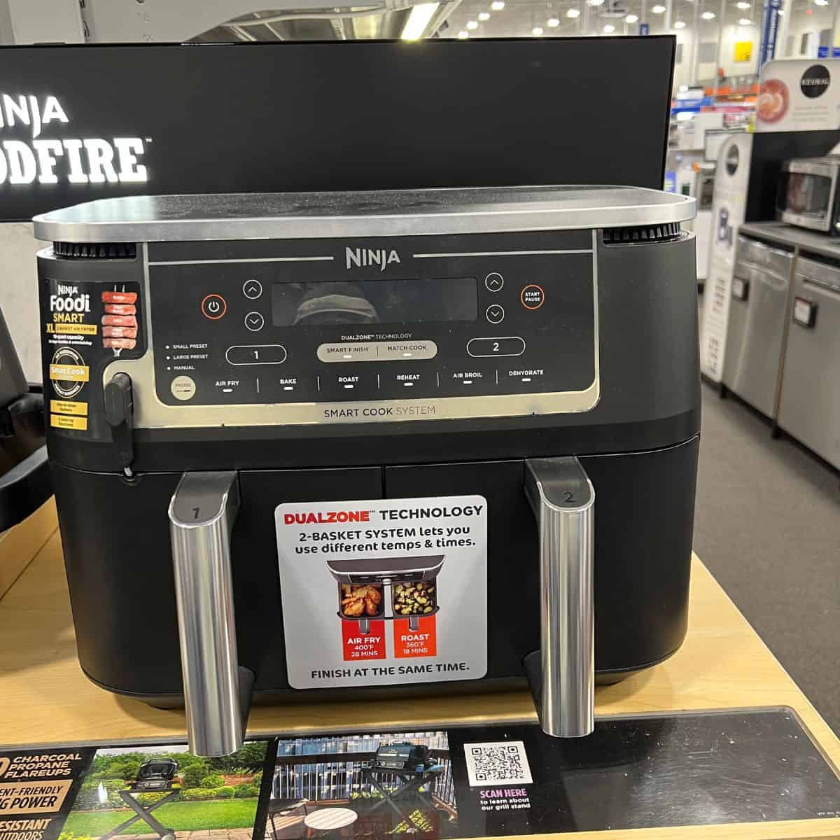 Ninja Foodi 6-in-1 8 qt. 2-Basket Air Fryer 8-Quart Dual Zone Feature Gray Air  Fryer in the Air Fryers department at