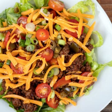 taco salad in a white bowl