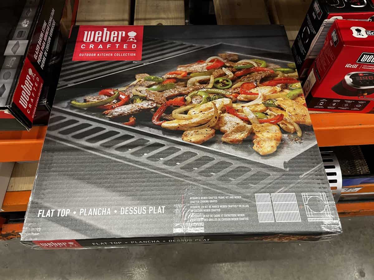 weber griddle attachment in packaging