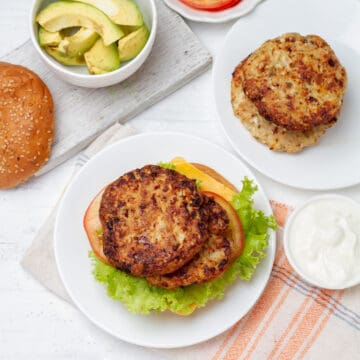 Healthy and delicious air fryer turkey burgers.