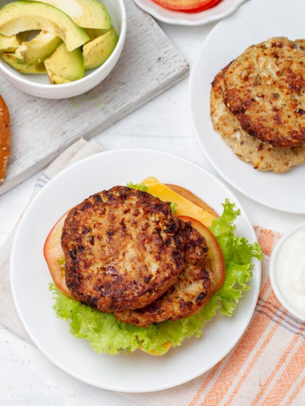 Healthy and delicious air fryer turkey burgers.