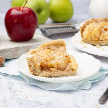 Lightened-up Weight Watchers apple pie with oat flour crust.