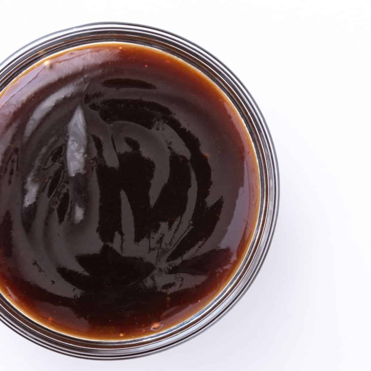 hoisin sauce in clear prep dish