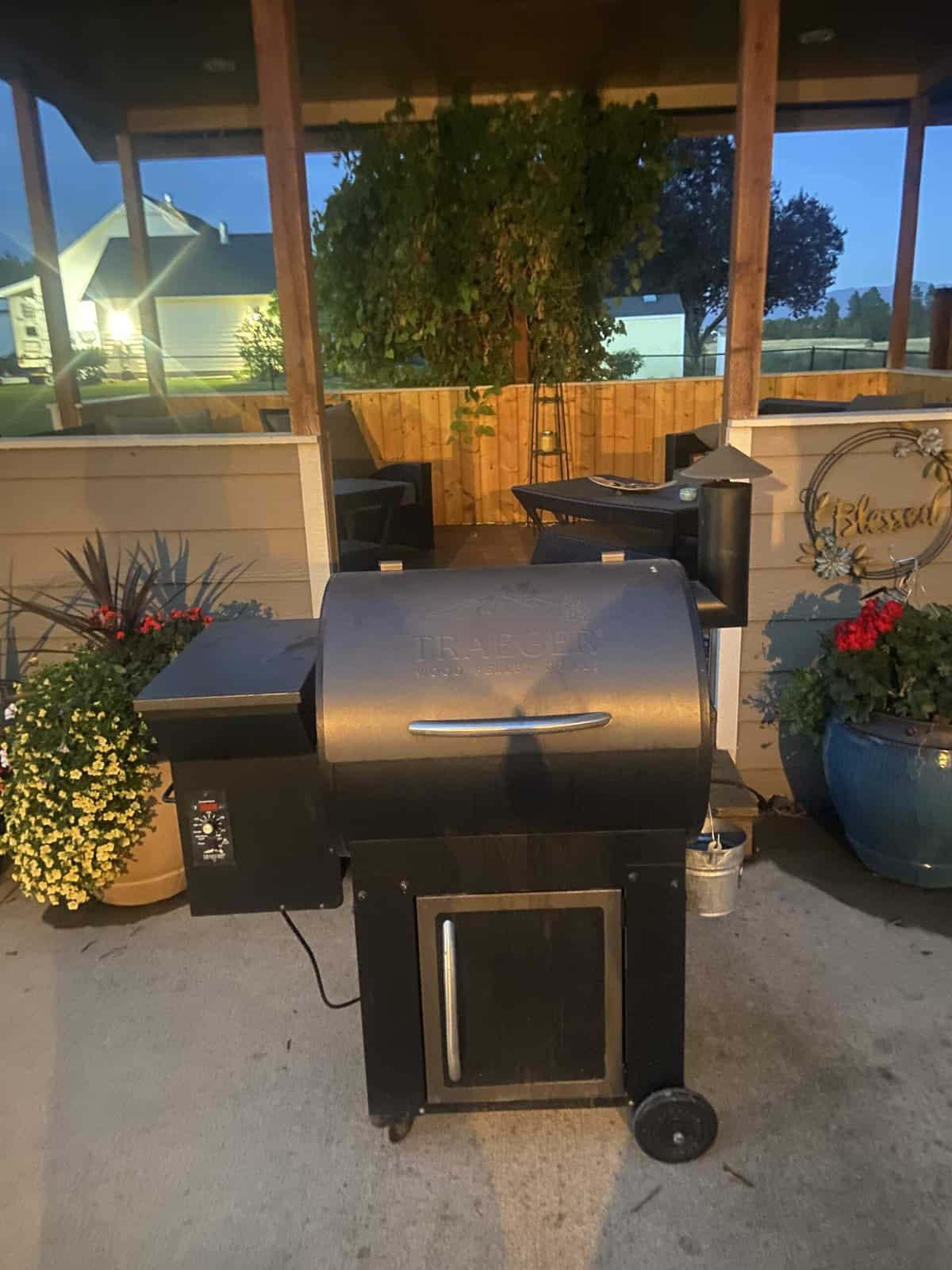 Traeger Smoker on the patio