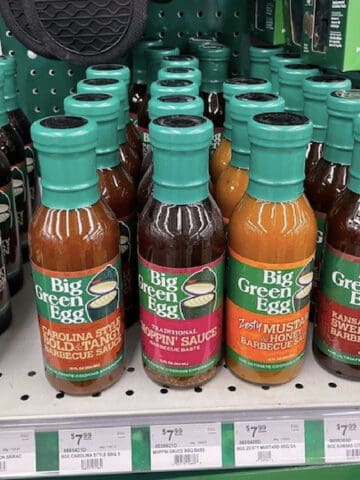 big green egg sauces on display
