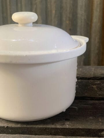 ceramic pot with lid on counter