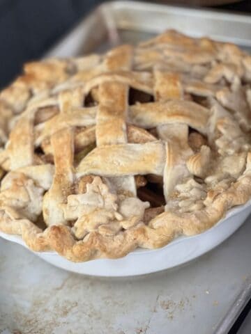 Apple pie ready to go into the oven