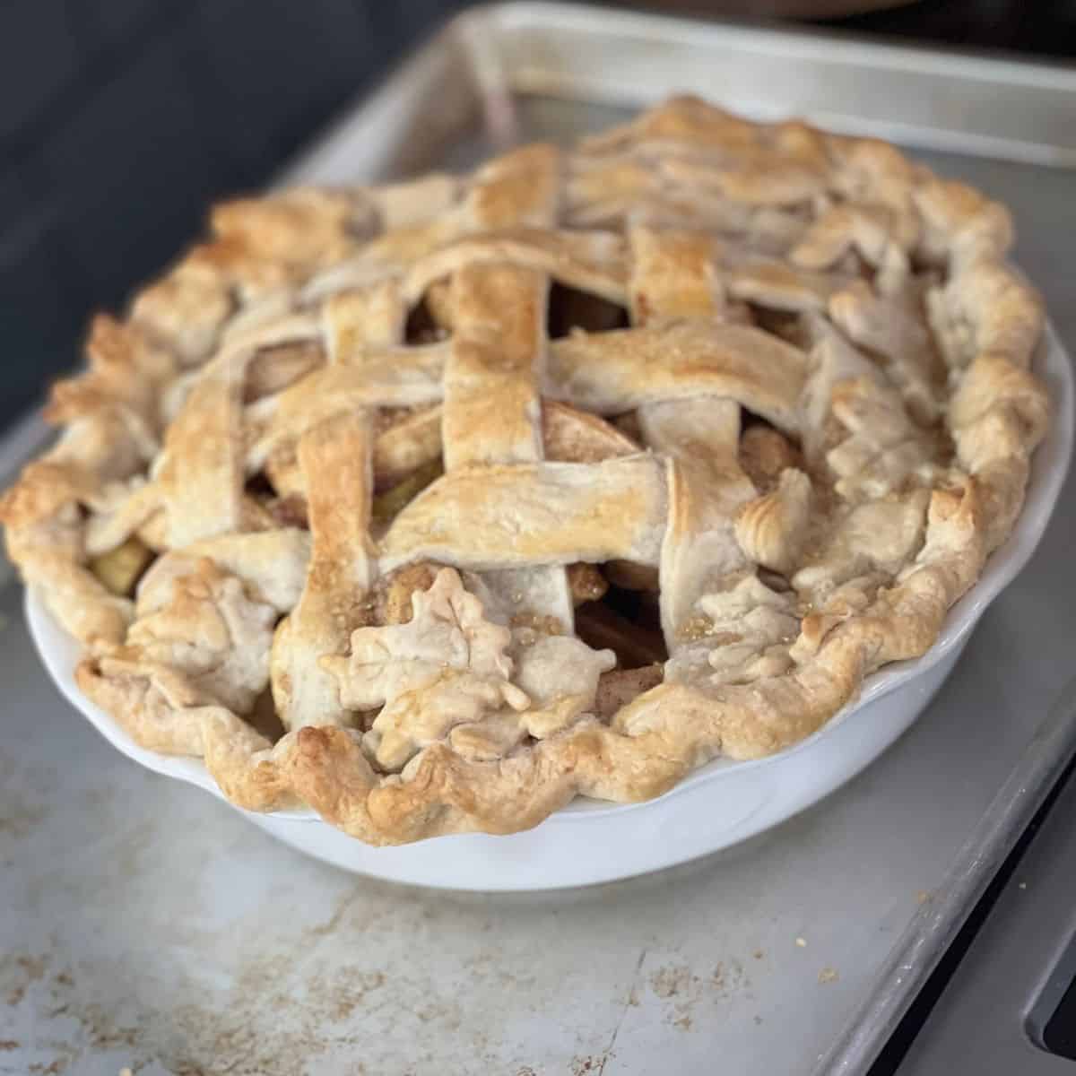 Apple pie ready to go into the oven