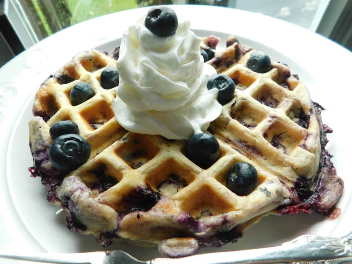 Blueberry Lemon Waffles healthy blueberry desserts