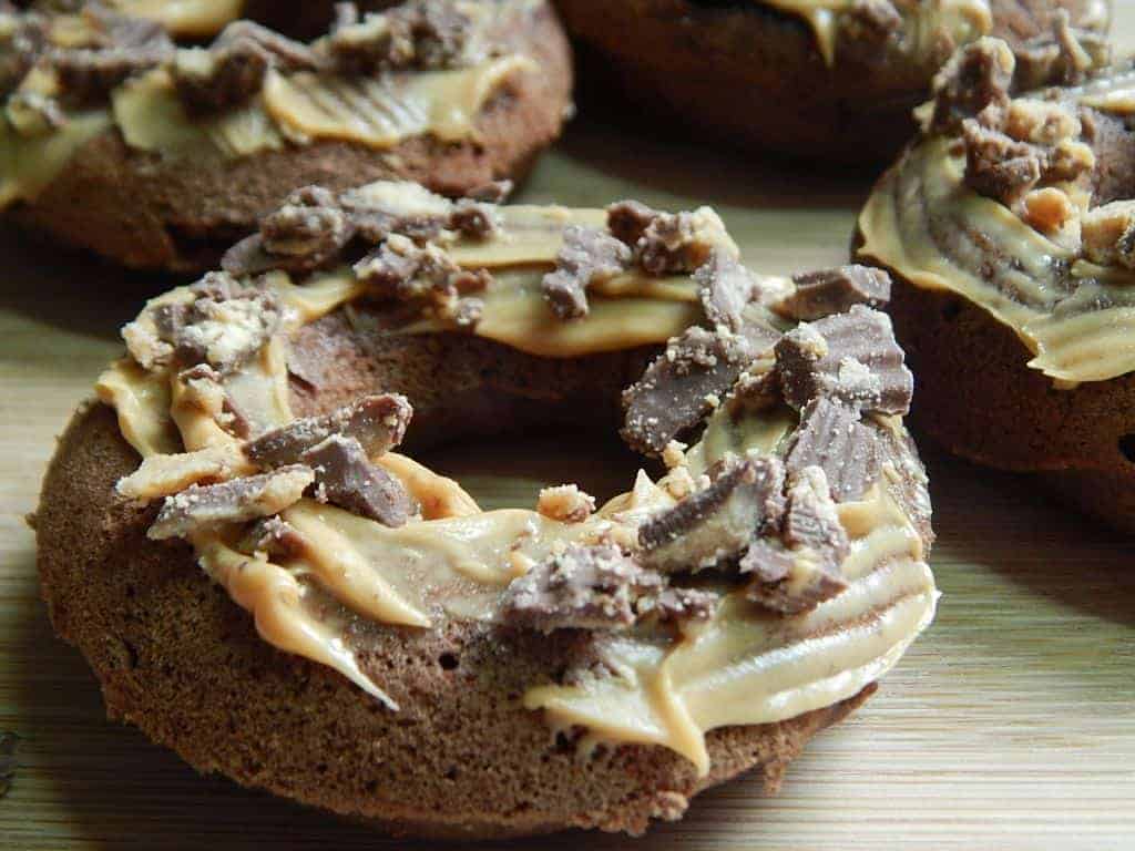 Chocolate peanut butter cup donuts