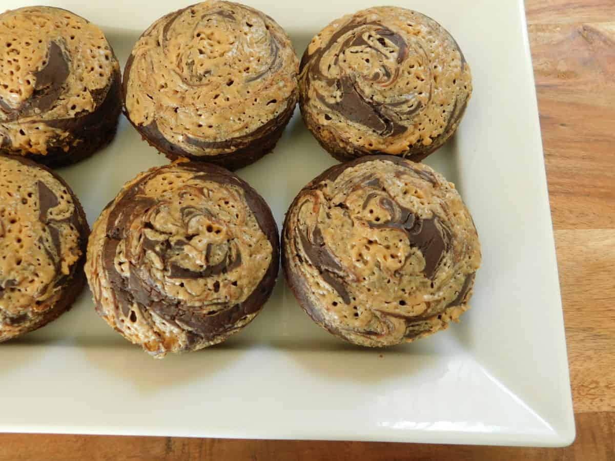 Double Chocolate Peanut Butter Swirl Muffins