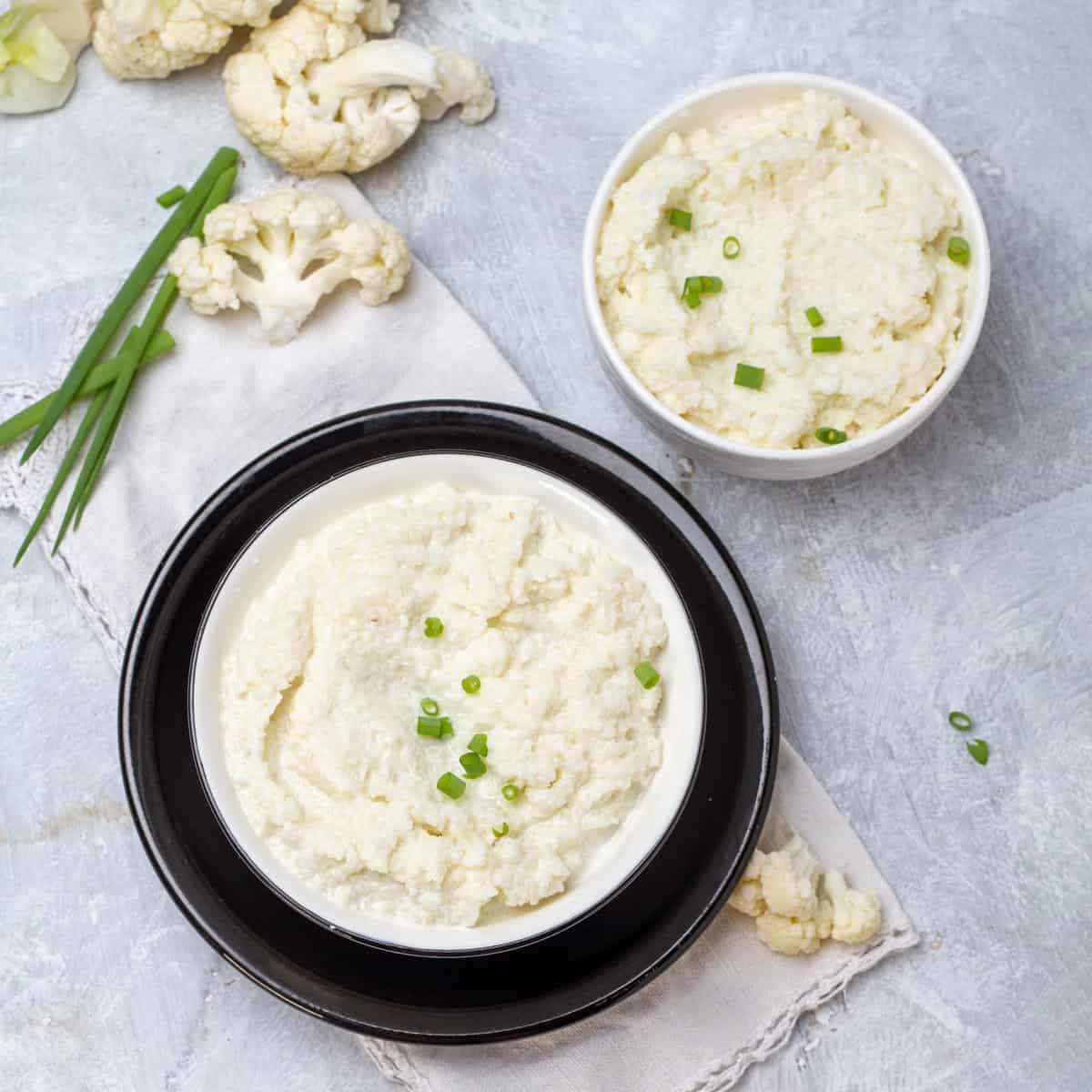 Mashed Cauliflower served in a bowl