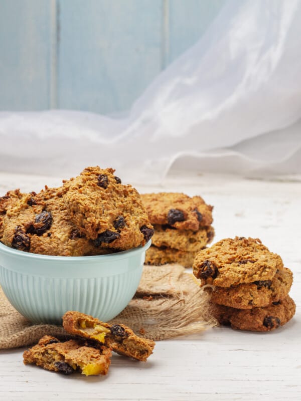 Chewy and naturally sweetened Oat and Pumpkin Cookies.