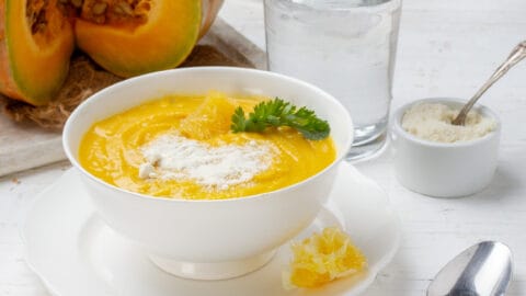 Sweet and creamy Pumpkin and Orange Soup.