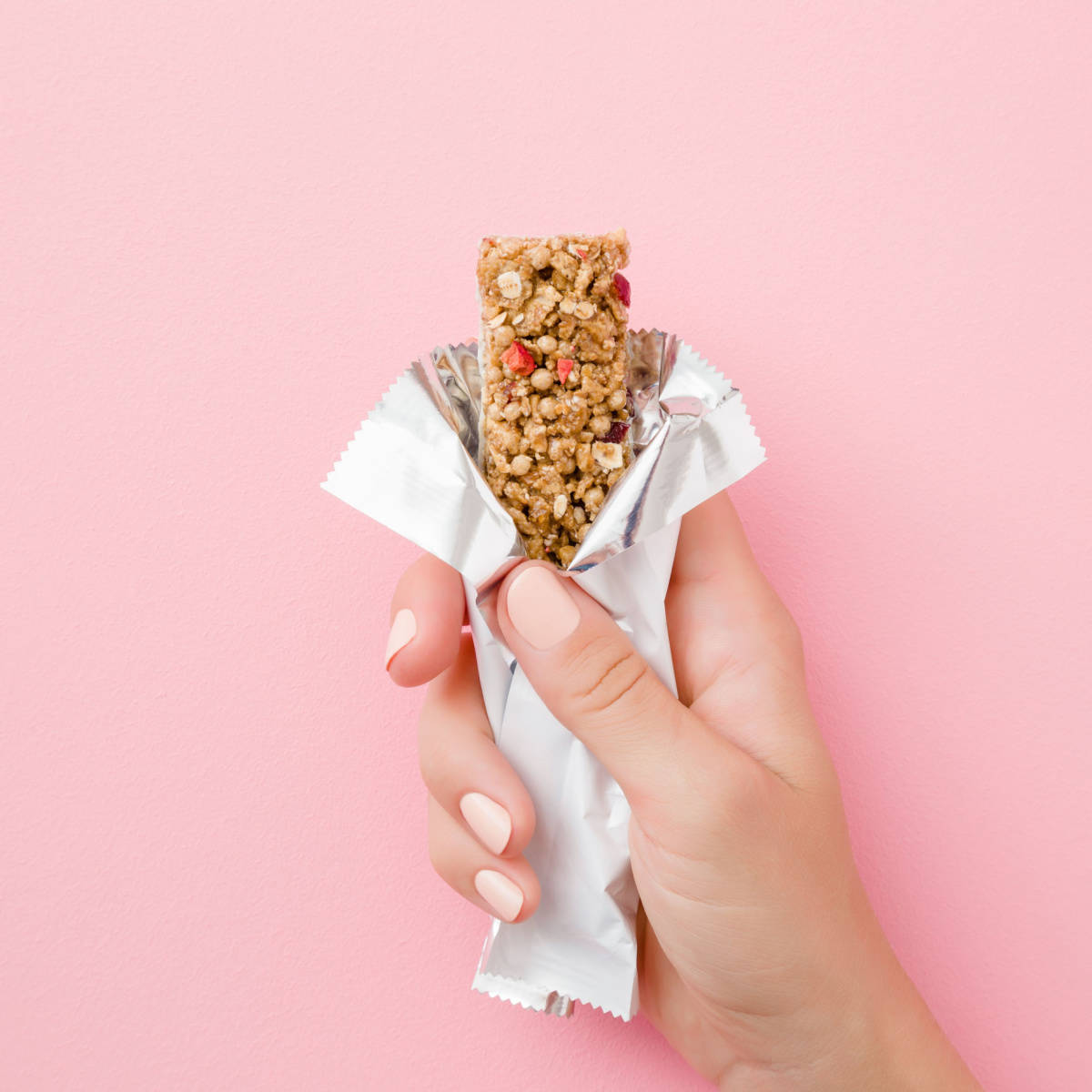 healthy snack in woman's hand