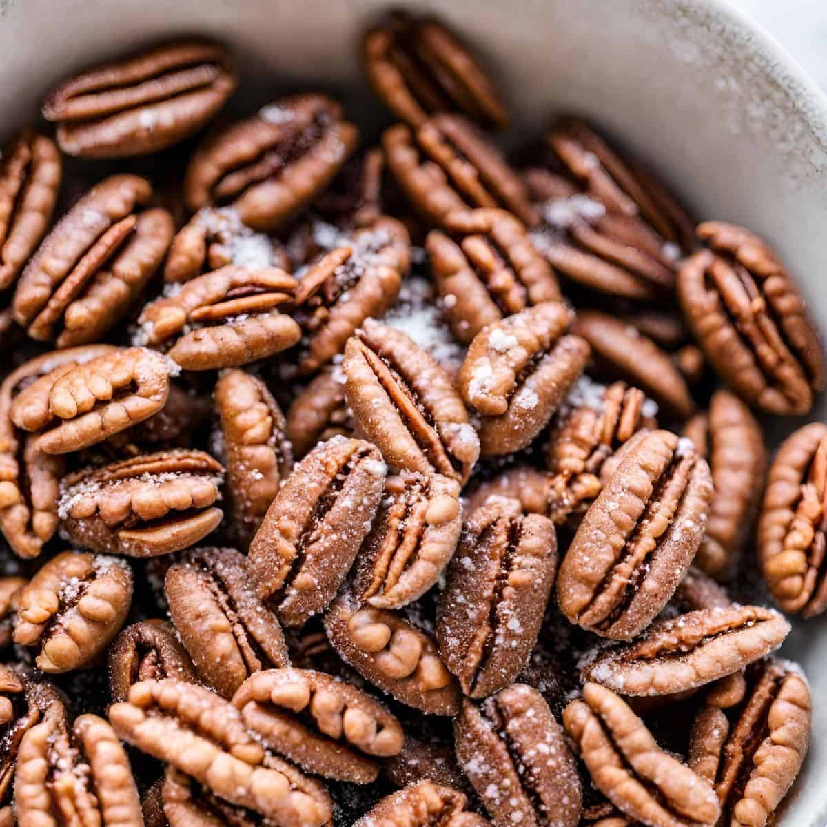 preparing pecans for sweet potato casserole topping 