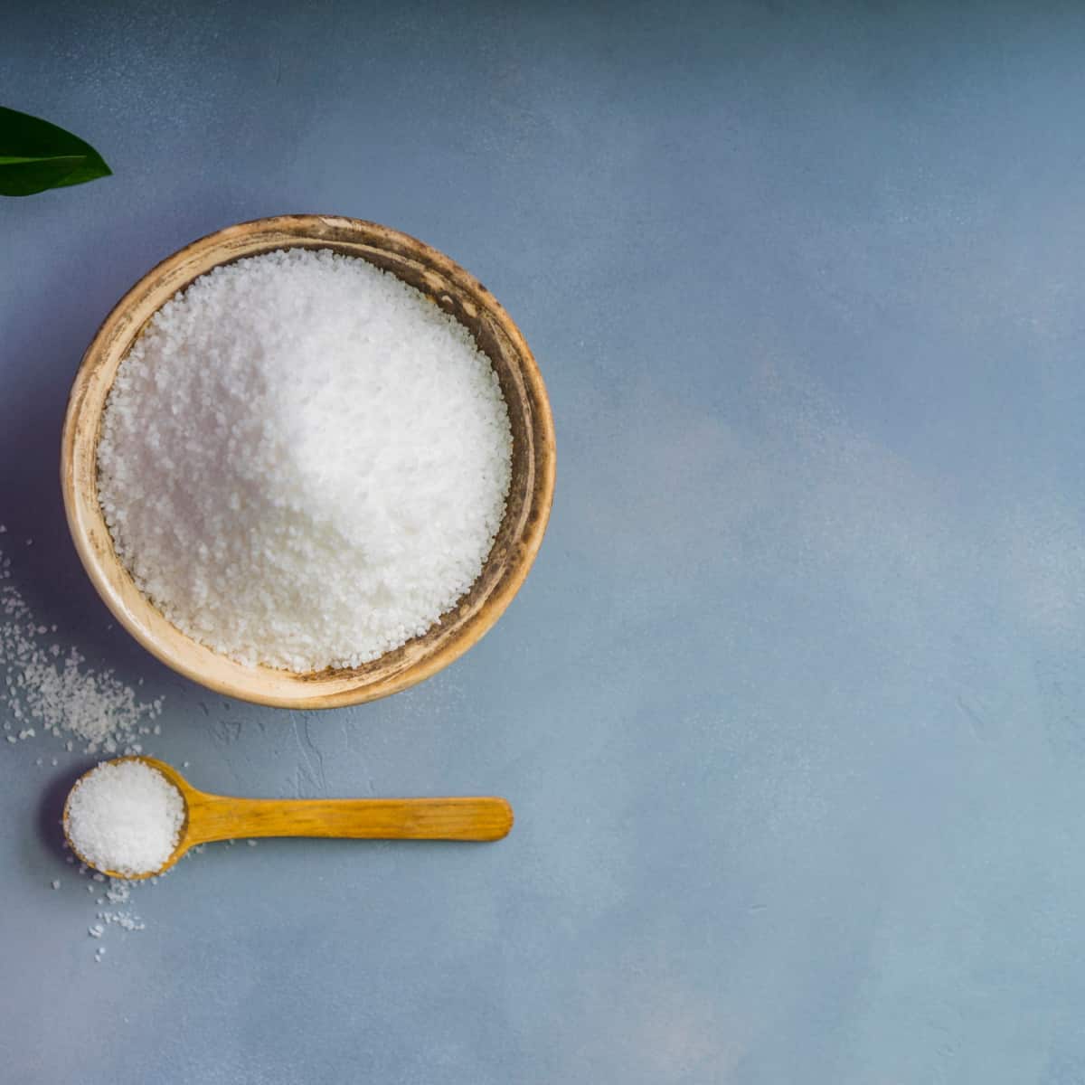 salt in wooden bowl