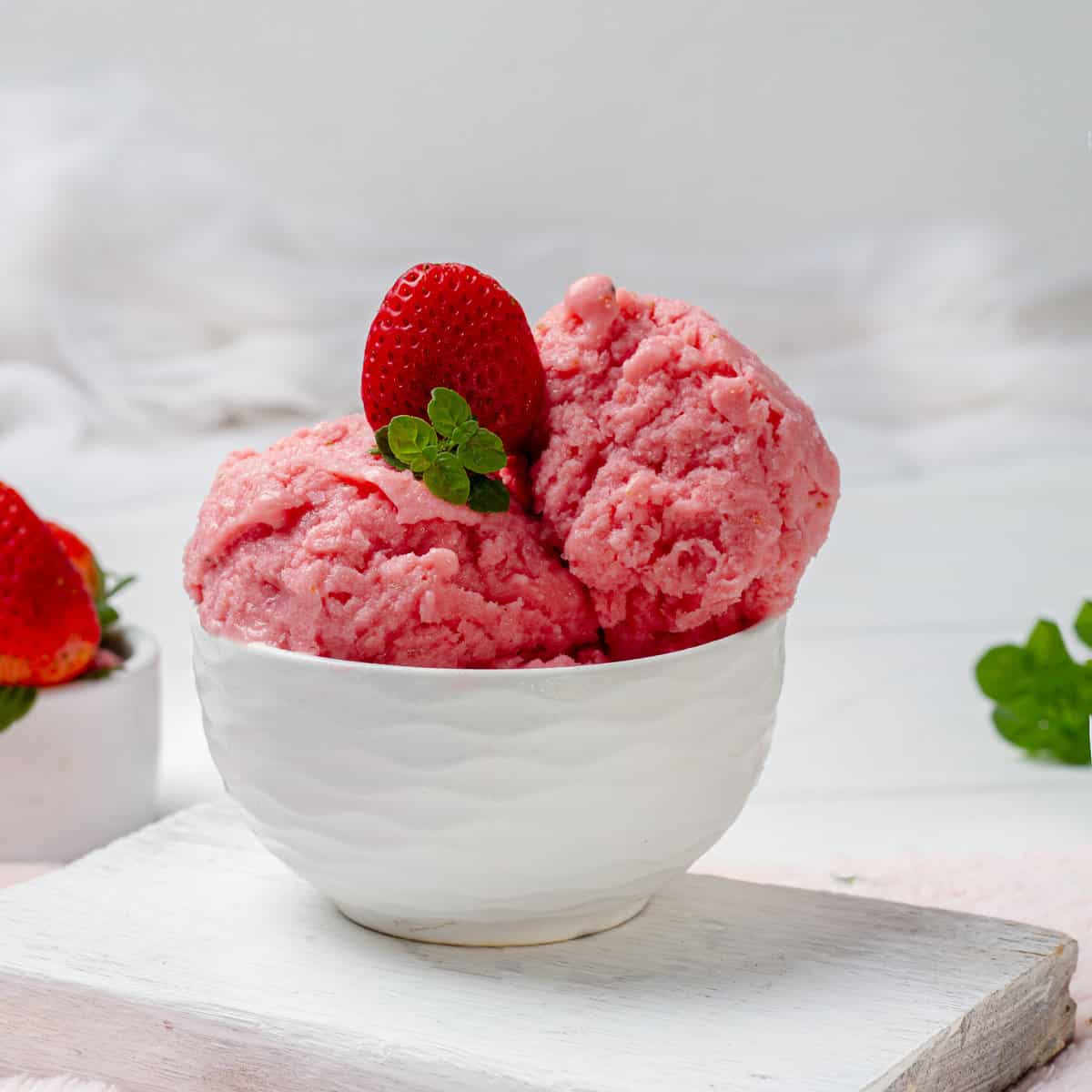 A cup of Strawberry Yogurt Ice Cream