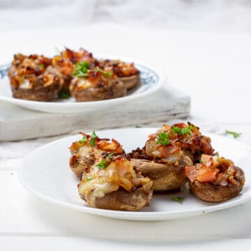 Easy, delicious, and festive stuffed mushrooms.