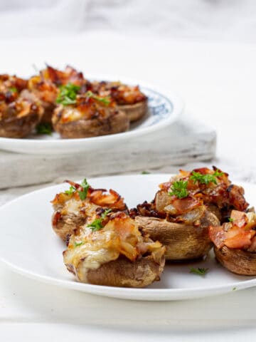 Easy, delicious, and festive stuffed mushrooms.
