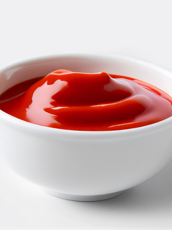 ketchup in white bowl