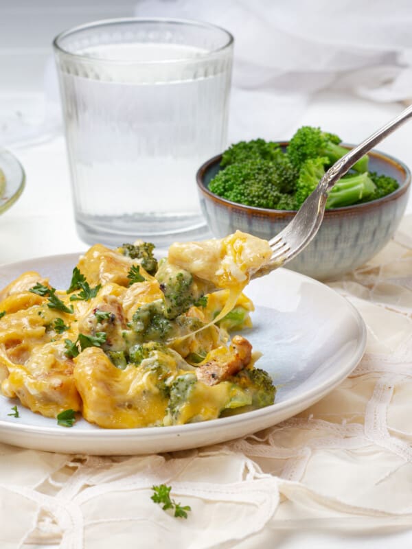 Chicken Divan served with extra broccoli