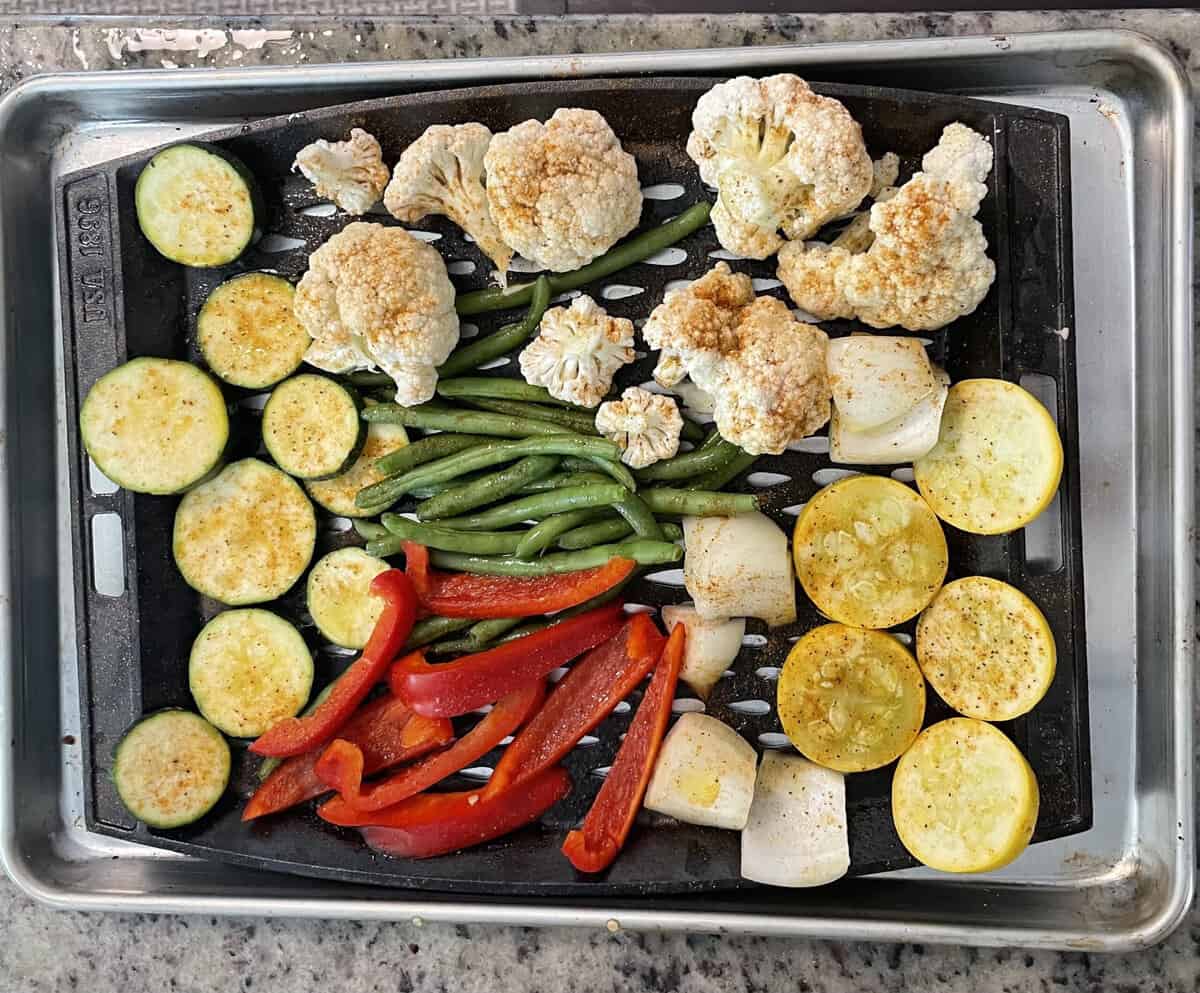 vegetables seasoned for the barbecue