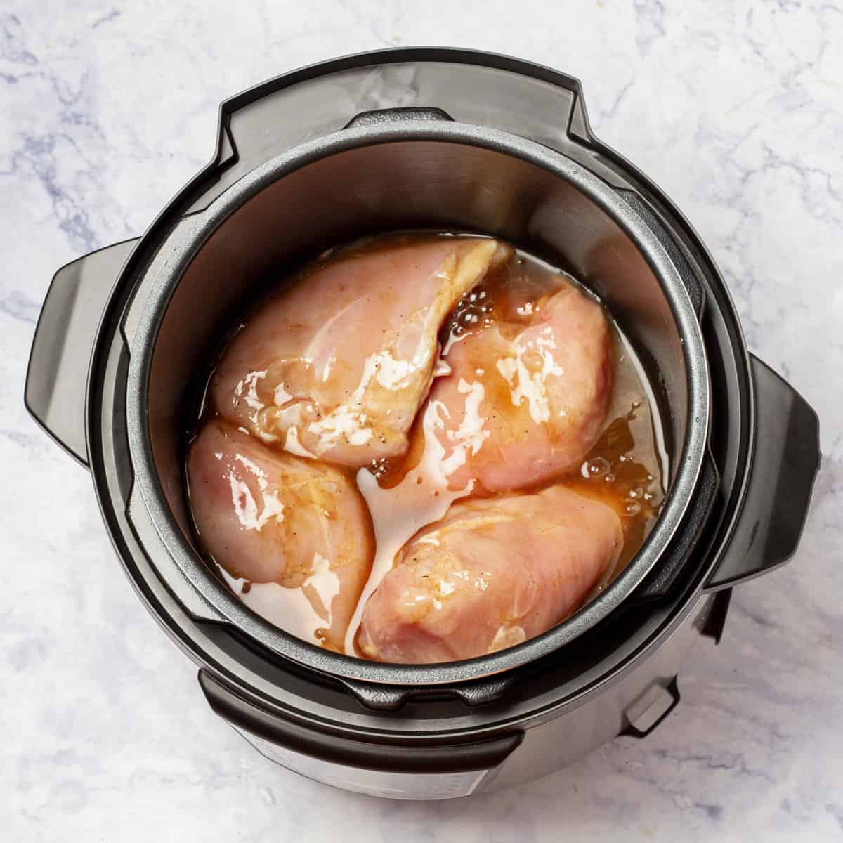 Marinated chicken breasts directly in Instant Pot