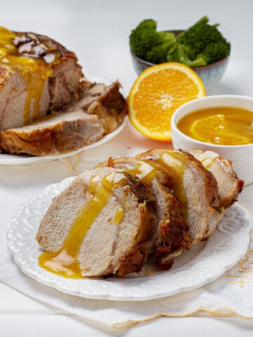 Orange Glazed Pork Loin plated